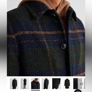 Express - Blue Plaid Topcoat - Size S